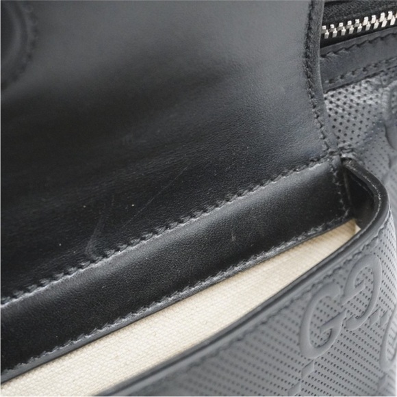 Men's Gucci Black Leather Waist Bag - Picture 7 of 11